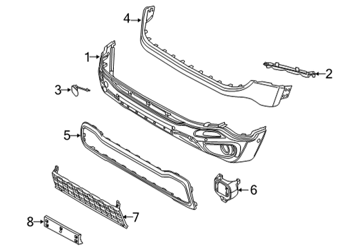 2020 Jeep Renegade Bumper & Components - Front Bracket-Fog Lamp Diagram for 68438852AA