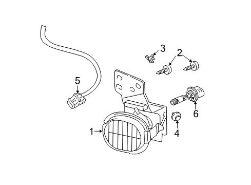 2002 Chevrolet Malibu Bulbs Fog Lamp Assembly Diagram for 22652889