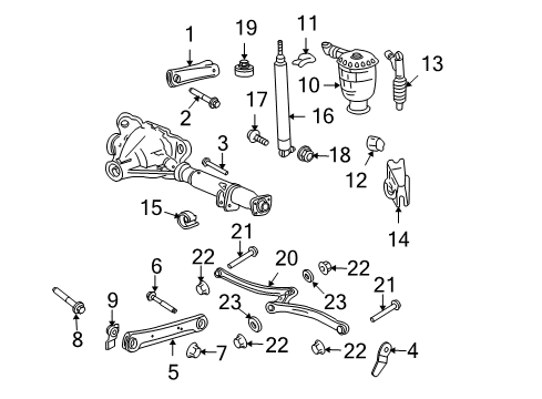 2011 Ford Crown Victoria Rear Suspension Components, Lower Control Arm, Ride Control, Stabilizer Bar Upper Control Arm Diagram for 8W1Z-5500-B