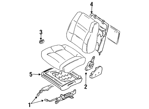 1992 Infiniti M30 Seats & Track Components Front Seat Limit Switch Diagram for 87504-F6610