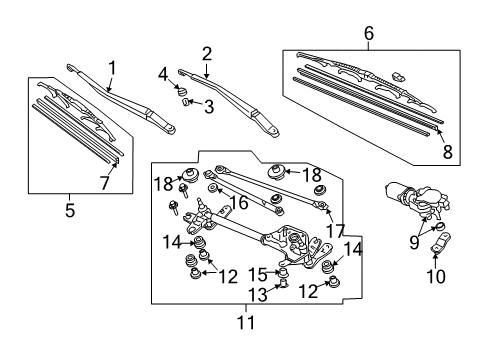 2004 Honda Accord Wiper & Washer Components Seal, Pivot Diagram for 76560-SDN-A01