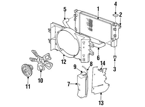 2002 Dodge Ram 2500 Radiator & Components, Cooling Fan Hose-Radiator Diagram for 52028643AB