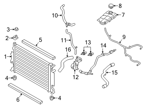 2021 Ford Transit Connect Radiator & Components Pump Diagram for JX6Z-18D473-A