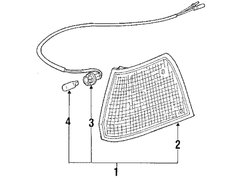 1985 Honda Accord Front Lamps - Side Marker Lamps Light Assembly, Left Front Side Marker Diagram for 33850-SA6-671