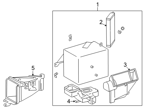 2000 Toyota Corolla Heater Core & Control Valve Heater Assembly Diagram for 87150-02060