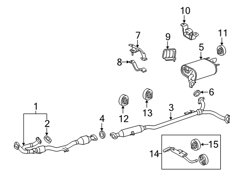 2012 Lexus ES350 Exhaust Components Exhaust Tail Pipe, Left Diagram for 17440-31021