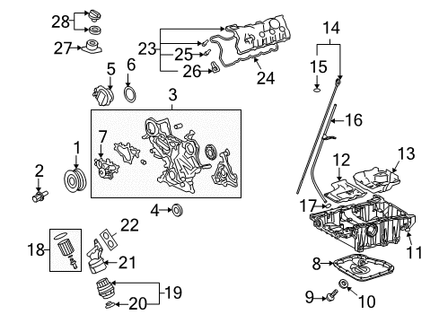 2008 Lexus LS600h Engine Parts, Mounts, Cylinder Head & Valves, Camshaft & Timing, Oil Pan, Oil Pump, Crankshaft & Bearings, Pistons, Rings & Bearings, Variable Valve Timing Ring, O Diagram for 90301-92004