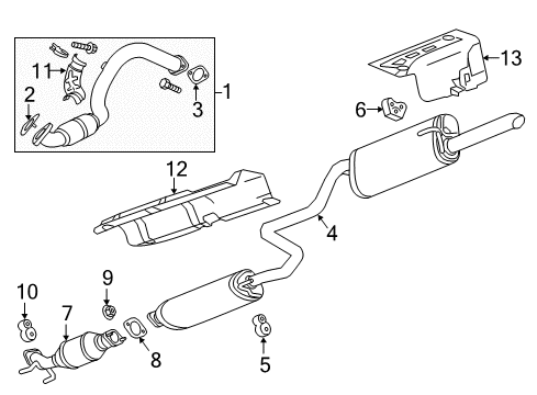2018 Chevrolet Sonic Exhaust Components Heat Shield Diagram for 95020207