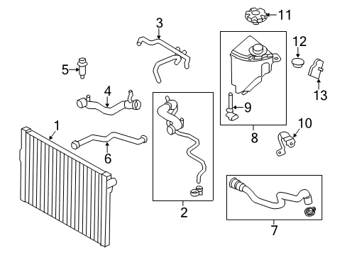 2011 BMW 750i Wiper & Washer Components Radiator Coolant Hose Lower Diagram for 17127594451