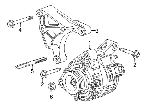 2012 Chevrolet Camaro Alternator Alternator Diagram for 23482914