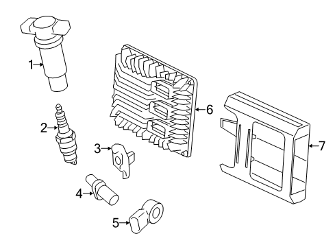 2016 Chevrolet Impala Powertrain Control Spark Plug Diagram for 92457960