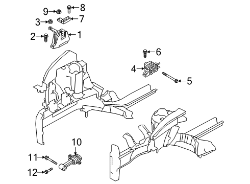 2020 Kia Soul Engine & Trans Mounting Engine Mounting Support Bracket Diagram for 21825K0000