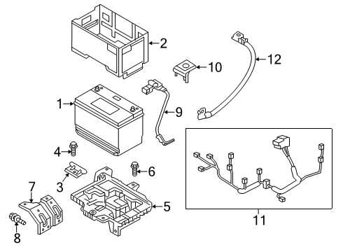 2019 Hyundai Santa Fe Battery Battery Sensor Assembly Diagram for 37180-S1100