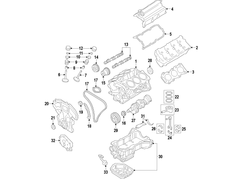 2018 Infiniti Q70 Engine Parts, Mounts, Cylinder Head & Valves, Camshaft & Timing, Variable Valve Timing, Oil Cooler, Oil Pan, Oil Pump, Crankshaft & Bearings, Pistons, Rings & Bearings Manifold - Intake Diagram for 14003-EY00A