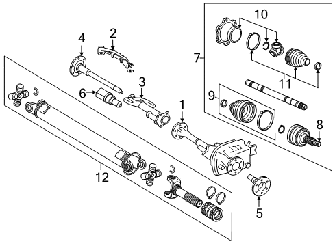 2015 GMC Yukon Carrier & Front Axles Axle Asm-Front Diagram for 23186397