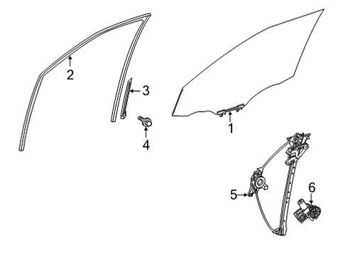 2020 Toyota Highlander Front Door Run Channel Diagram for 68141-0E080