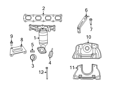 2007 Dodge Caliber Exhaust Manifold Shield-Exhaust Manifold Diagram for 4693326AC