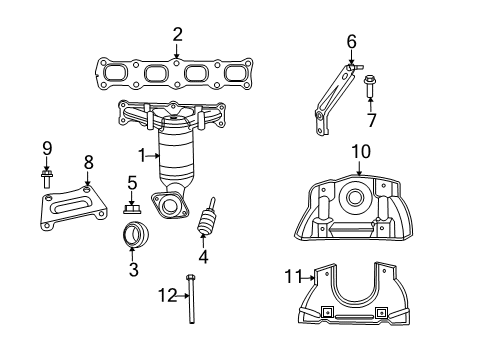 2007 Dodge Caliber Exhaust Manifold Shield-Exhaust Manifold Diagram for 4693327AC