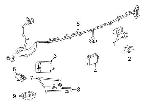 2020 Cadillac XT6 Lift Gate Power Cylinder Diagram for 84587905
