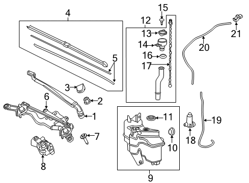 2020 Toyota Prius Wipers Filler Tube Diagram for 85319-47170