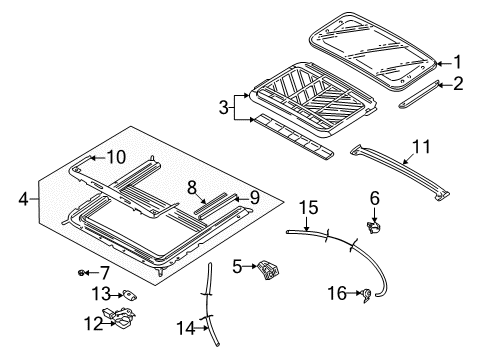 2000 Nissan Altima Sunroof Plug Diagram for 74816-35F00