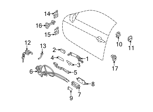 2012 Infiniti G37 Front Door Rod-Key Lock, LH Diagram for 80515-JJ51A