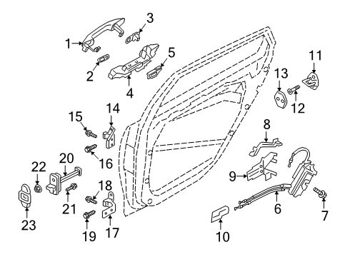 2020 Kia K900 Rear Door - Lock & Hardware Bracket-Rr O/S HANDL Diagram for 83485J6000