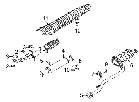 2004 Kia Amanti Exhaust Components Front Muffler Assembly Diagram for 286103F430