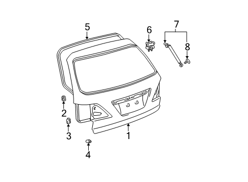 1999 Lexus RX300 Lift Gate Panel Sub-Assy, Back Door Diagram for 67005-48040