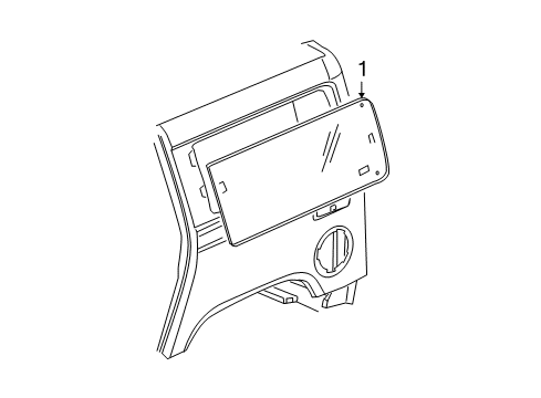 Diagram for 2006 Hummer H2 Quarter Panel - Glass & Hardware