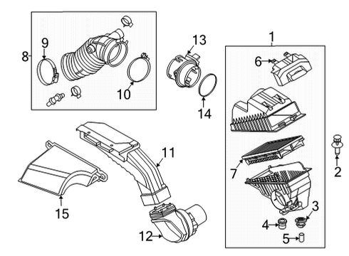 2022 Hyundai Santa Cruz Air Intake Duct Assembly-Air Diagram for 28240P2200