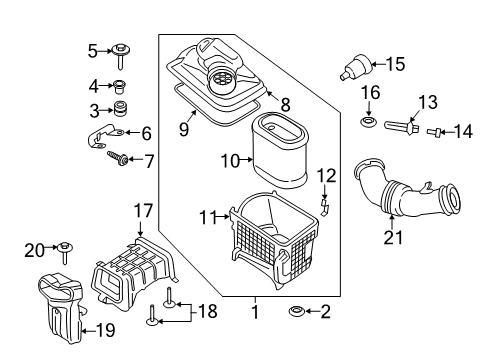 2019 Ford F-350 Super Duty Powertrain Control Front Bracket Bolt Diagram for -W505264-S439