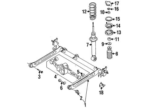1997 Nissan 200SX Rear Suspension ABSORBER Kit Diagram for 56210-4B025