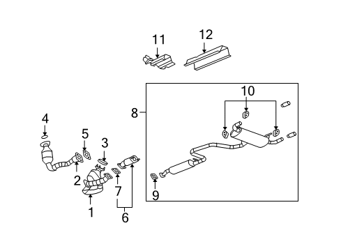 2008 Chevrolet Malibu Exhaust Components Intermed Pipe Diagram for 22642792