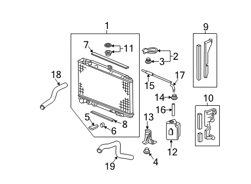 2014 Honda Ridgeline Radiator & Components Tube, Reserve Tank Diagram for 19104-RJE-A00