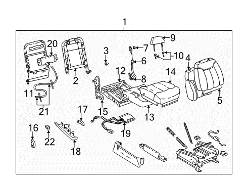 1996 Chevrolet K2500 Front Seat Components Pad, Passenger Seat Cushion Diagram for 12387104