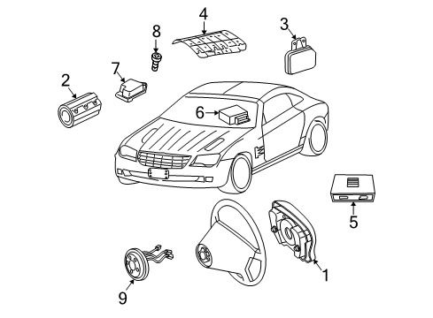 2008 Chrysler Crossfire Air Bag Components Sensor-Air Bag Diagram for 68005690AA