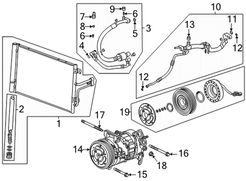 2022 Cadillac CT5 A/C Condenser, Compressor & Lines Liquid Line Diagram for 84857757