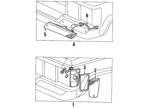 1989 Toyota Land Cruiser Park & Signal Lamps Lens Diagram for 81611-90A00