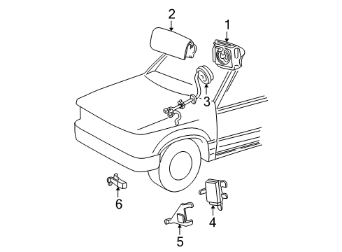 1996 Ford Explorer Air Bag Components Front Sensor Diagram for F5TZ-14B004-C