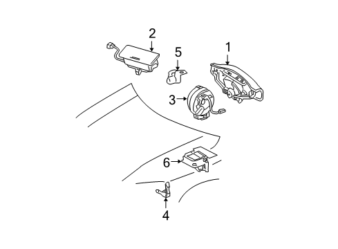 2004 Scion xB Air Bag Components Passenger Inflator Module Diagram for 73970-52200-B0