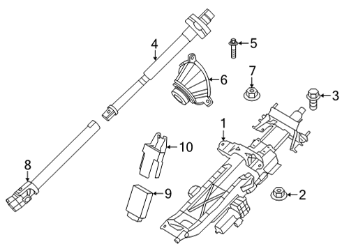 2021 BMW 840i Gran Coupe Steering Column & Wheel, Steering Gear & Linkage Swivel Joint Diagram for 32306869347