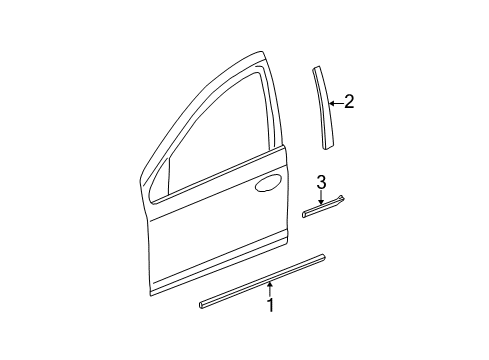 2003 Dodge Neon Exterior Trim - Front Door Molding-B Pillar Diagram for 5303583AB