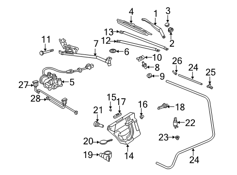 2007 Chrysler Crossfire Wiper & Washer Components Nut Diagram for 6104716AA