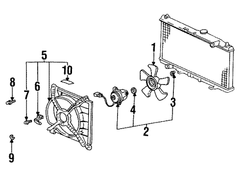 1992 Acura Vigor Cooling System, Radiator, Water Pump, Cooling Fan Screw-Washer (4X12) Diagram for 90050-PV0-005