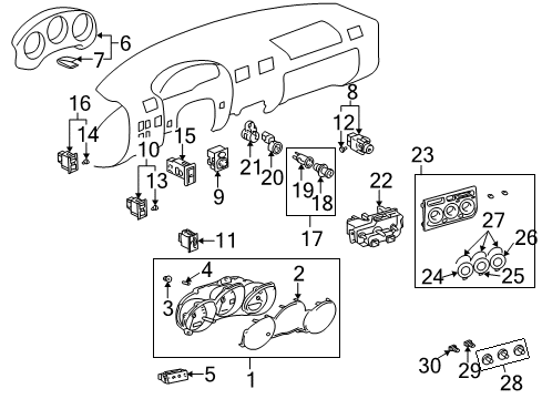 2004 Toyota MR2 Spyder Switches Back-Up Switch Diagram for 84210-14040