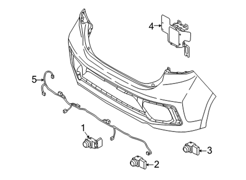 2022 Hyundai Ioniq 5 Electrical Components - Rear Bumper ULTRASONIC SENSOR ASSY-P.A.S Diagram for 99310-GI700-YEV