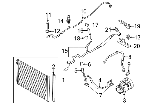 2015 BMW 750Li xDrive Air Conditioner Air Conditioning Compressor With Magnetic Coupling Diagram for 64509154072