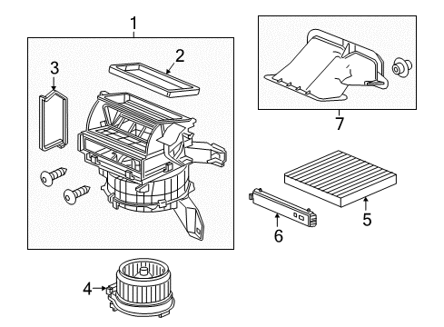 2019 Honda Fit Blower Motor & Fan Motor Assembly, Fan Diagram for 79310-T5R-A01