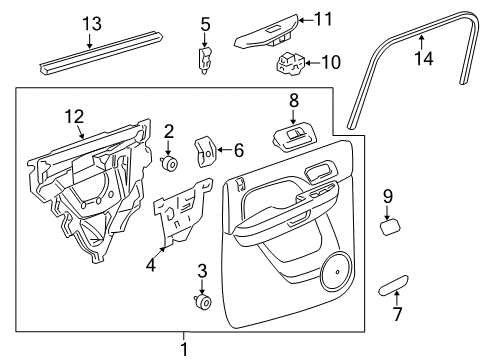 2012 Cadillac Escalade ESV Interior Trim - Rear Door Bezel-Rear Side Door Window Switch *New Gaston W Diagram for 25873124